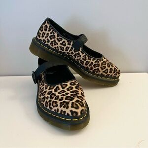 Dr. Martens Elphie Leopard Print Mary Janes